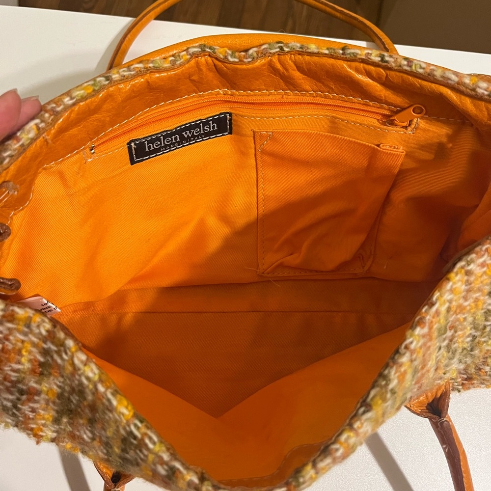 Vintage Orange Tweed Handbag Made in Italy - Picture 4 of 4
